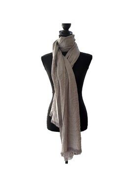 Nordstrom Solid Gray Silver Metallic Wrap Scarf Swimsuit CoverUp Oversized NEW